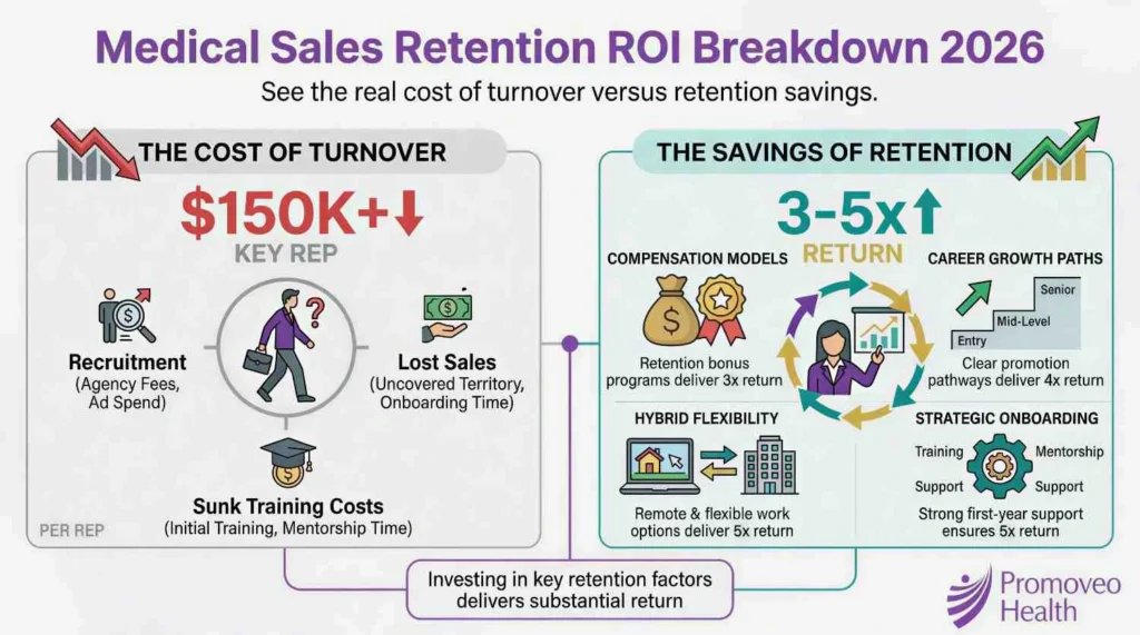 medical sales retention ROI infographic 2026